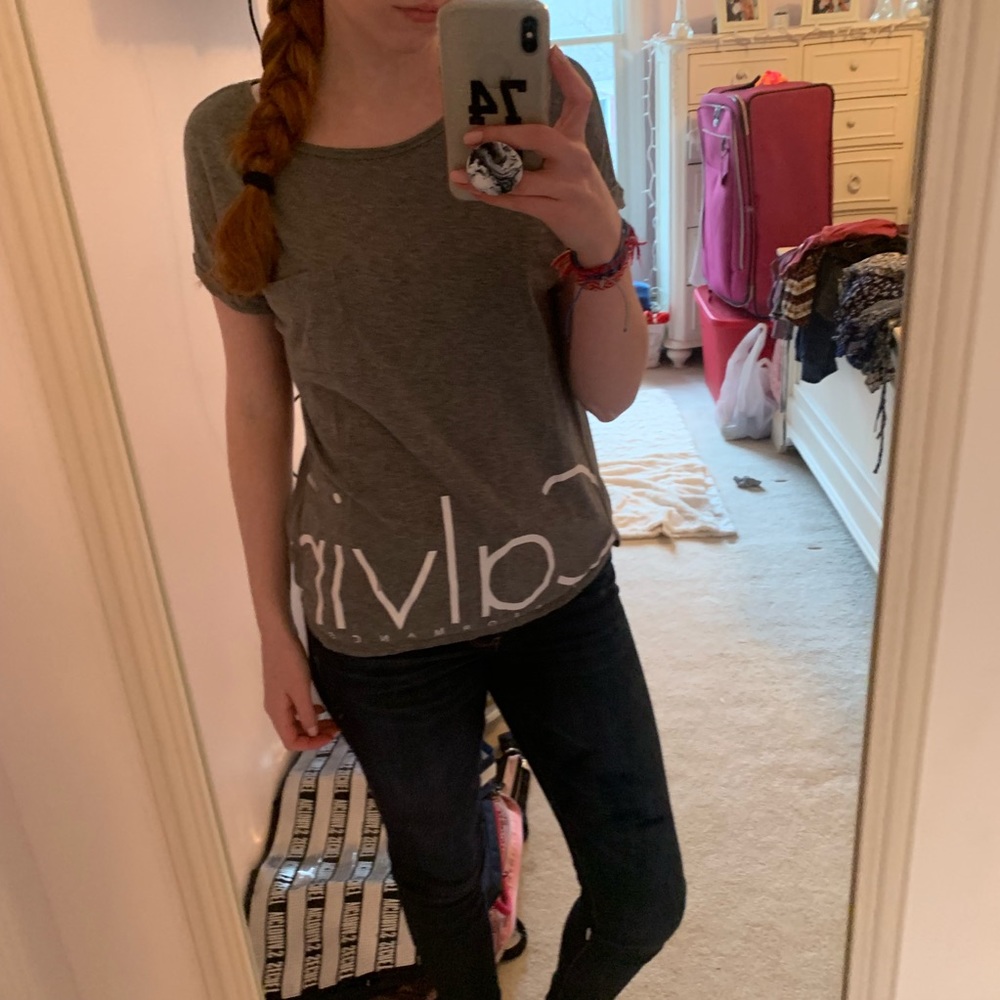 grey calvin klein sports shirt